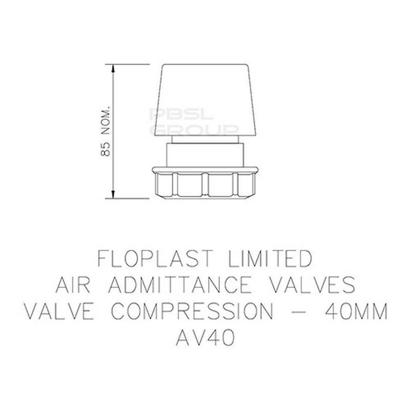 FloPlast Air Admittance Valve for Universal Waste Pipe - 40mm White