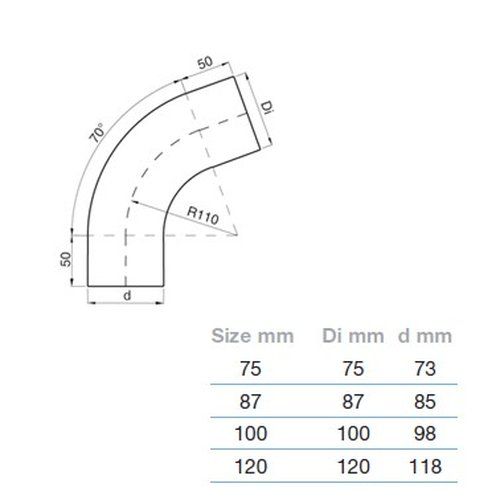 Lindab Steel Conical Downpipe Bend 85 - 100mm Silver Metallic