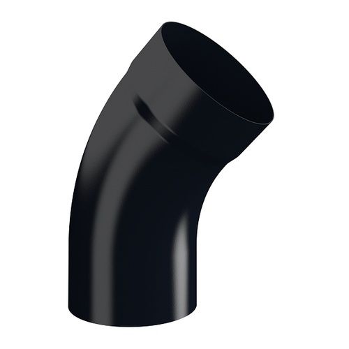 Lindab Steel Downpipe Bend with Socket 45 - 87mm Black