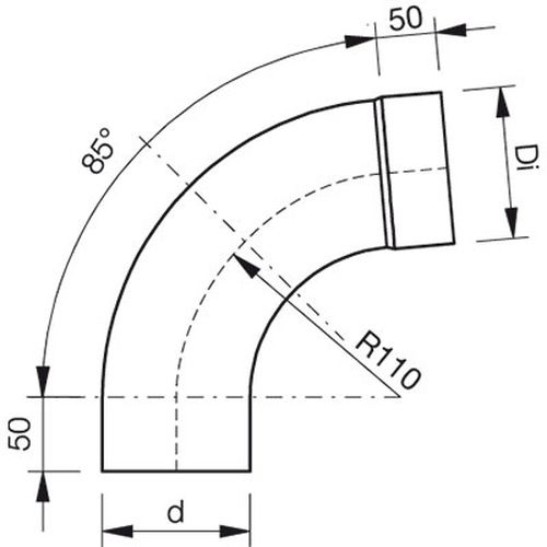 Lindab Steel Downpipe Bend with Socket 85 - 75mm Black