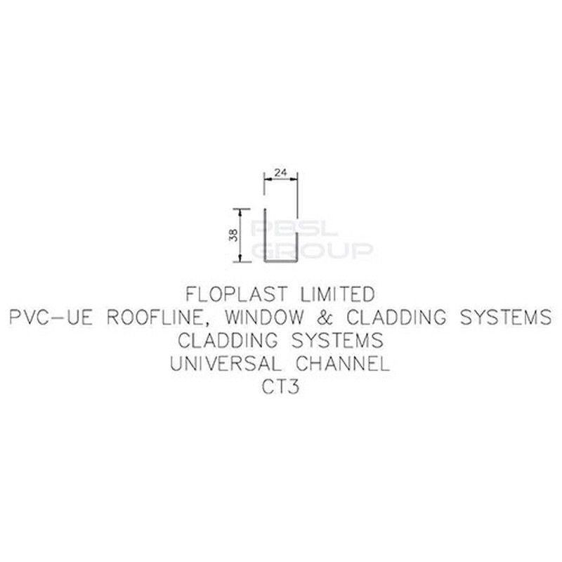 FloPlast Shiplap Cladding Universal Channel - 5mtr Anthracite Grey
