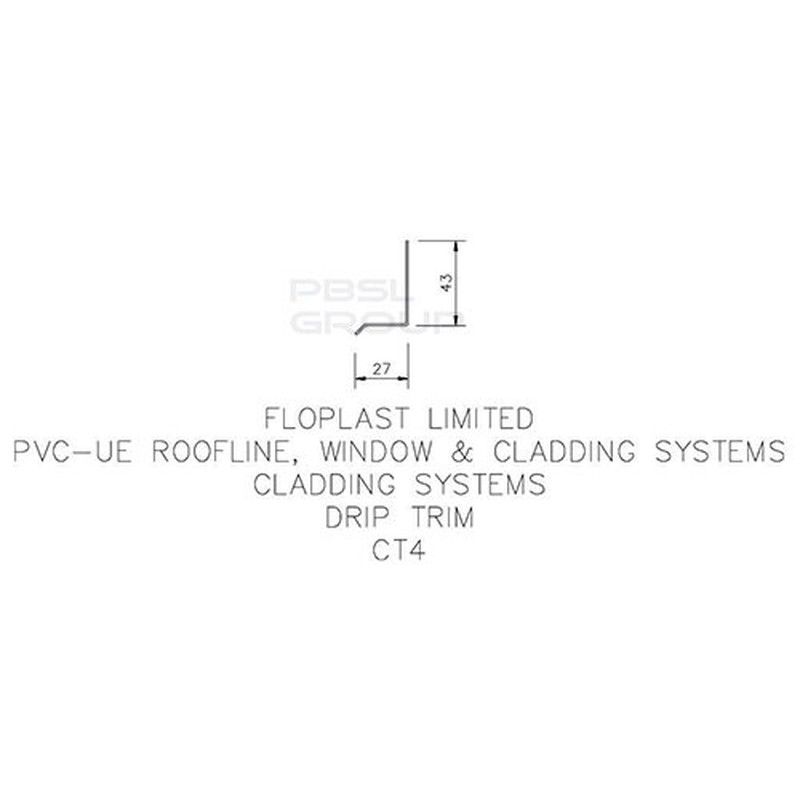 FloPlast Shiplap Cladding Drip Trim - 5mtr Rosewood