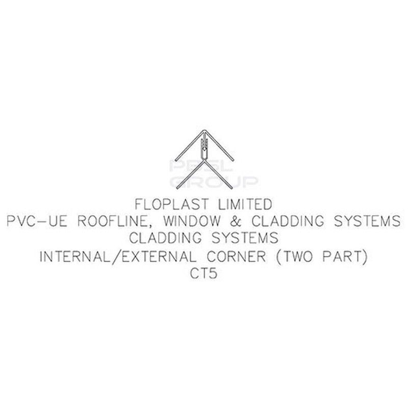 FloPlast Shiplap Cladding External Corner - 5mtr Anthracite Grey Woodgrain