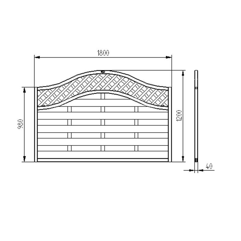 Pressure Treated Decorative Fence Panel - Europa Prague - 1800mm x 1800mm