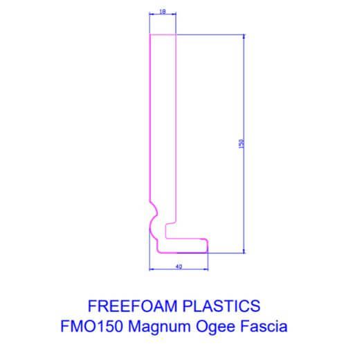 150mm White Ogee Fascia Board - 18mm x 5mtr