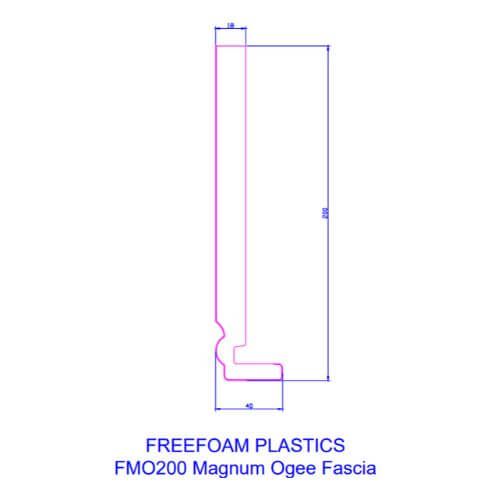 200mm White Ogee Fascia Board - 18mm x 5mtr