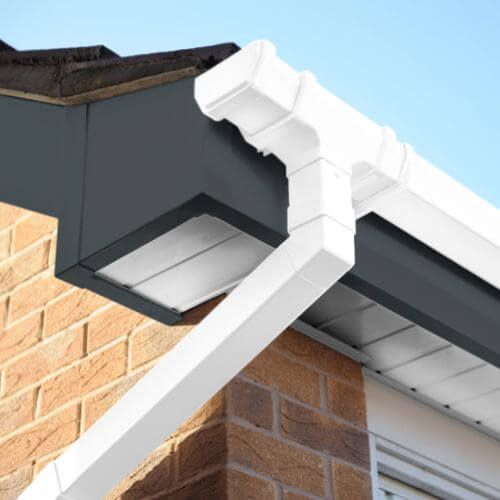 400mm Anthracite Grey Woodgrain Fascia Box End Board - 18mm x 1.25mtr