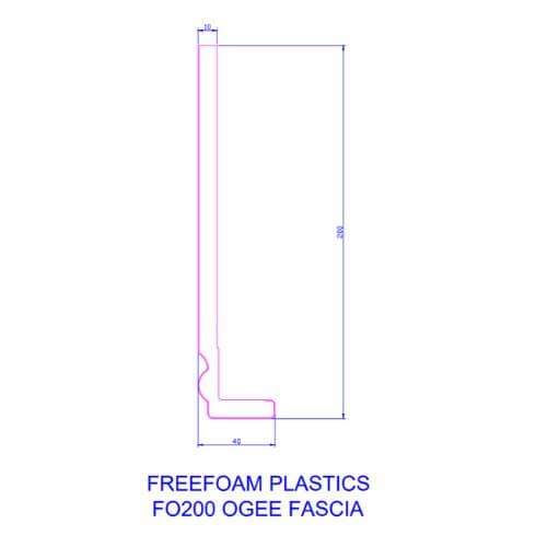 200mm White Ogee Fascia Capping Board - 10mm x 5mtr