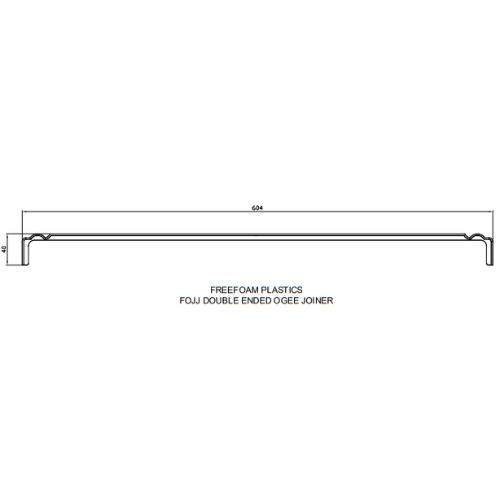 White Ogee Fascia Joint Double Ended - 604mm