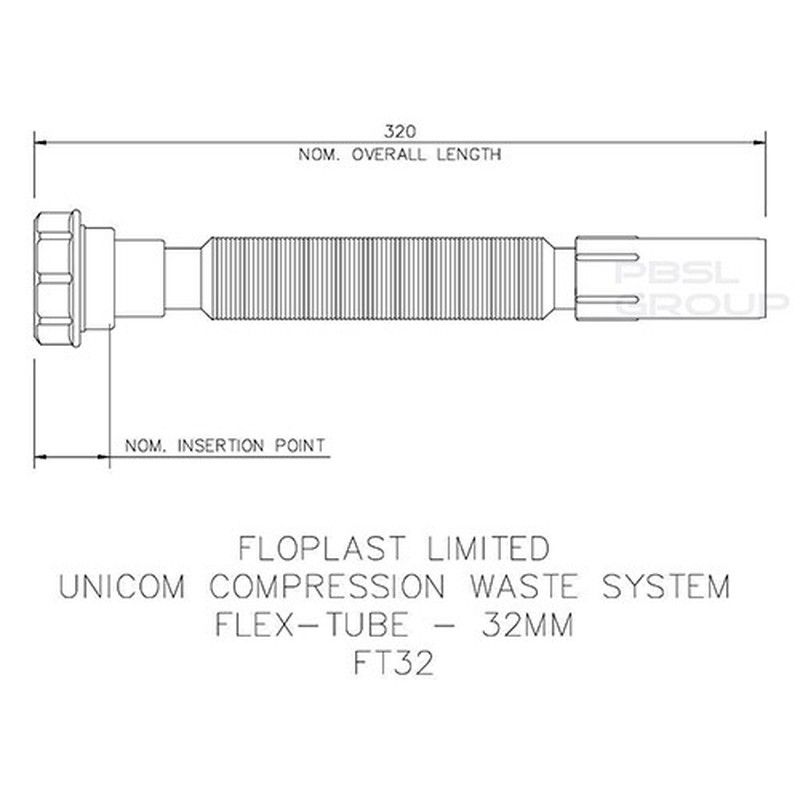 FloPlast Flexible Waste Connector - 32mm White