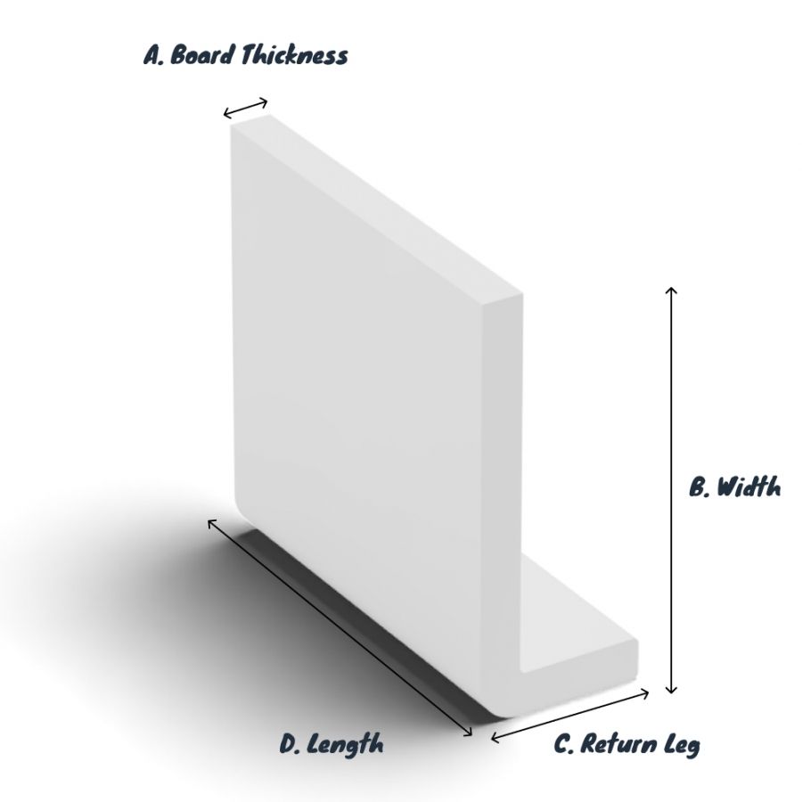100mm White Fascia Capping Board - 10mm x 5mtr