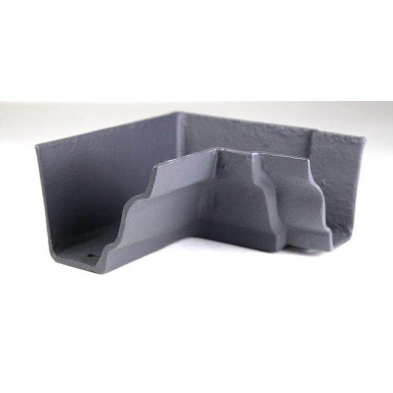 Cast Iron Moulded Ogee Gutter Internal Angle - 90 Degree x 100mm Primed