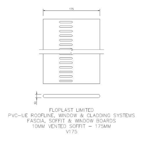 175mm Golden Oak Vented Soffit Board - 10mm x 5mtr - Pack of 2