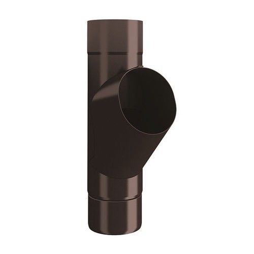 Lindab Steel Downpipe Branch 100mm - 100mm Coffee Brown