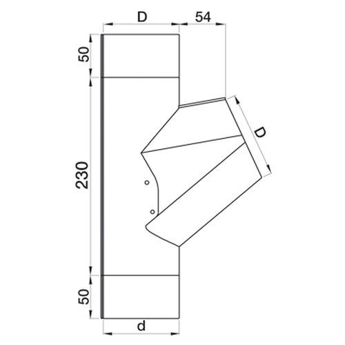 Lindab Steel Downpipe Branch 100mm - 100mm Graphite