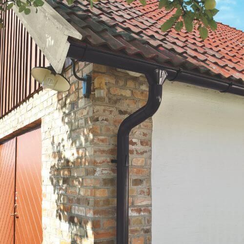 Lindab Steel Downpipe Branch 75mm - 75mm Black