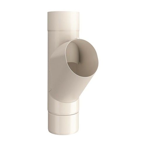 Lindab Steel Downpipe Branch 87mm - 87mm Antique White