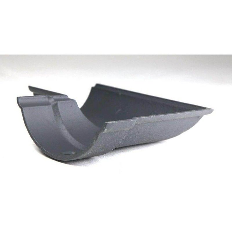 Cast Iron Beaded Half Round Gutter Left Hand Angle - 90 Degree x 115mm Primed