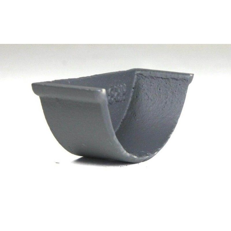 Cast Iron Beaded Half Round Gutter Internal Stopend - 115mm Primed