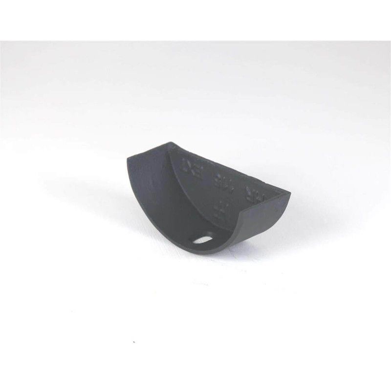 Cast Iron Half Round Gutter External Stopend - 100mm Primed