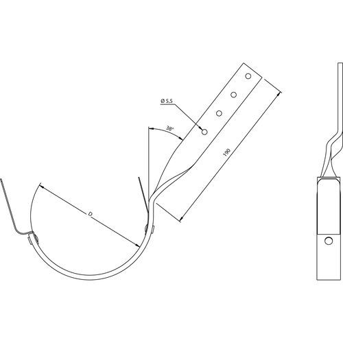 Lindab Steel Gutter Side Fix Rafter Bracket - 150mm Graphite