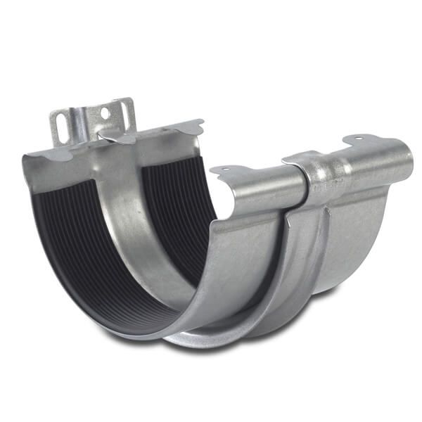Galeco Steel Gutter Union with Bracket - 135mm Galvanised
