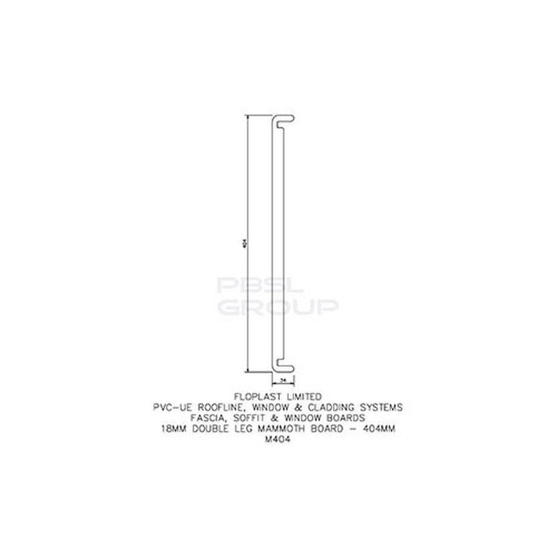 404mm Fascia Box End - 18mm x 1.25mtr