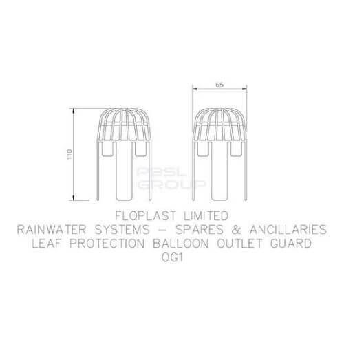 FloPlast Gutter Balloon Outlet Leaf Guard - Pack of 5