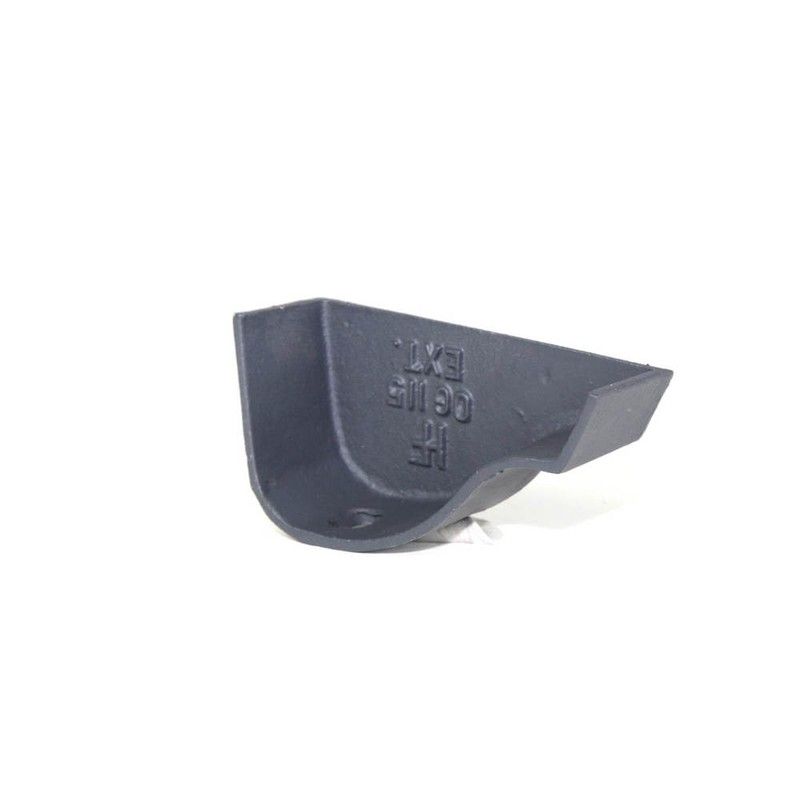 Cast Iron Ogee Gutter Right Hand External Stopend - 125mm Primed
