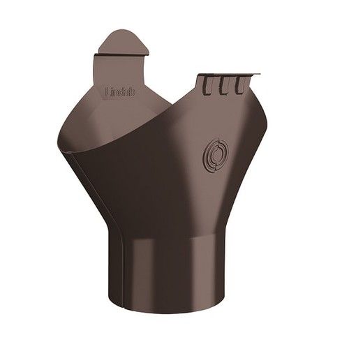 Lindab Steel Gutter Outlet 75mm - 125mm Coffee Brown