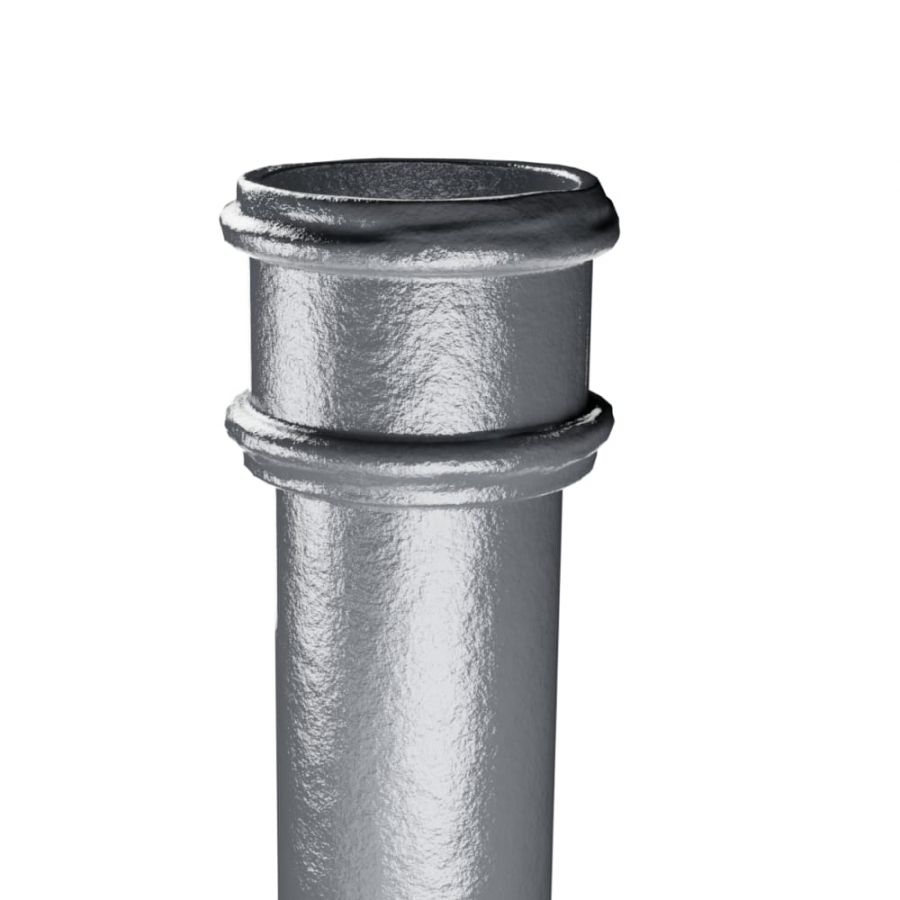 Cast Iron Round Non-Eared Downpipe - Socket On One End - 65mm x 1829mm Primed