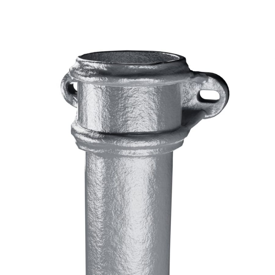 Cast Iron Round Eared Downpipe - Socket On One End - 65mm x 1829mm Primed