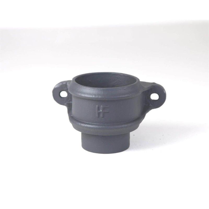 Cast Iron Round Downpipe Eared Loose Socket with Spigot - 65mm Primed
