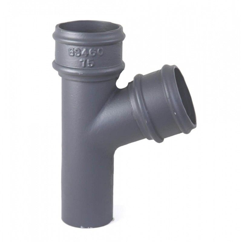 Cast Iron Round Downpipe Branch - 112.5 Degree x 100mm Primed