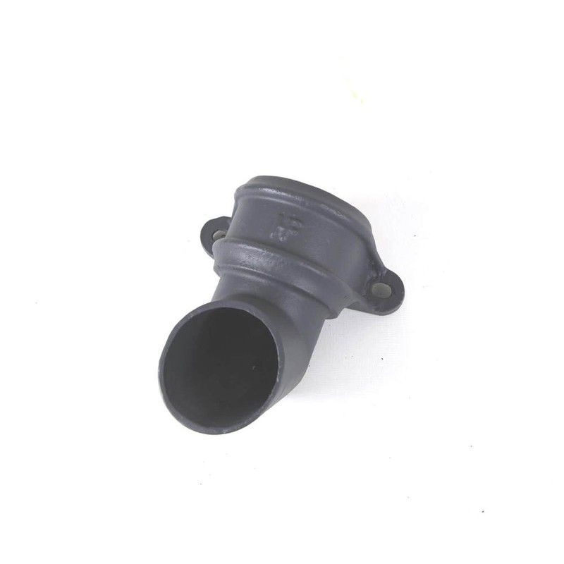 Cast Iron Round Downpipe Eared Shoe - 100mm Primed