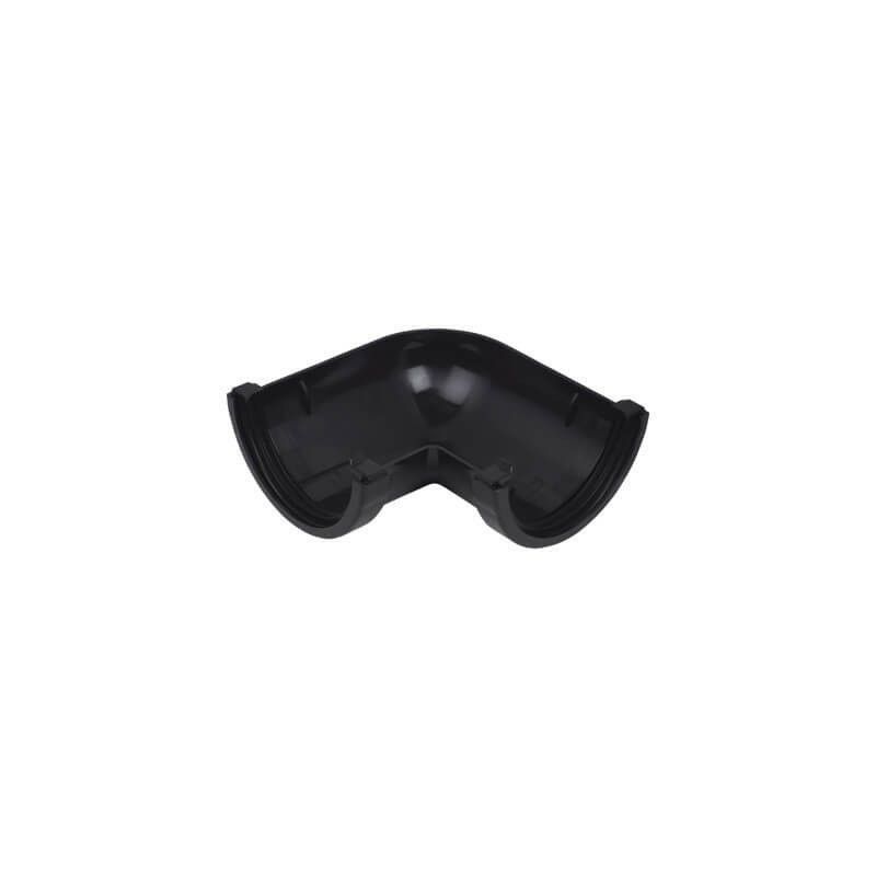 FloPlast Half Round Gutter Angle - 90 Degree x 112mm Black - Pack of 2