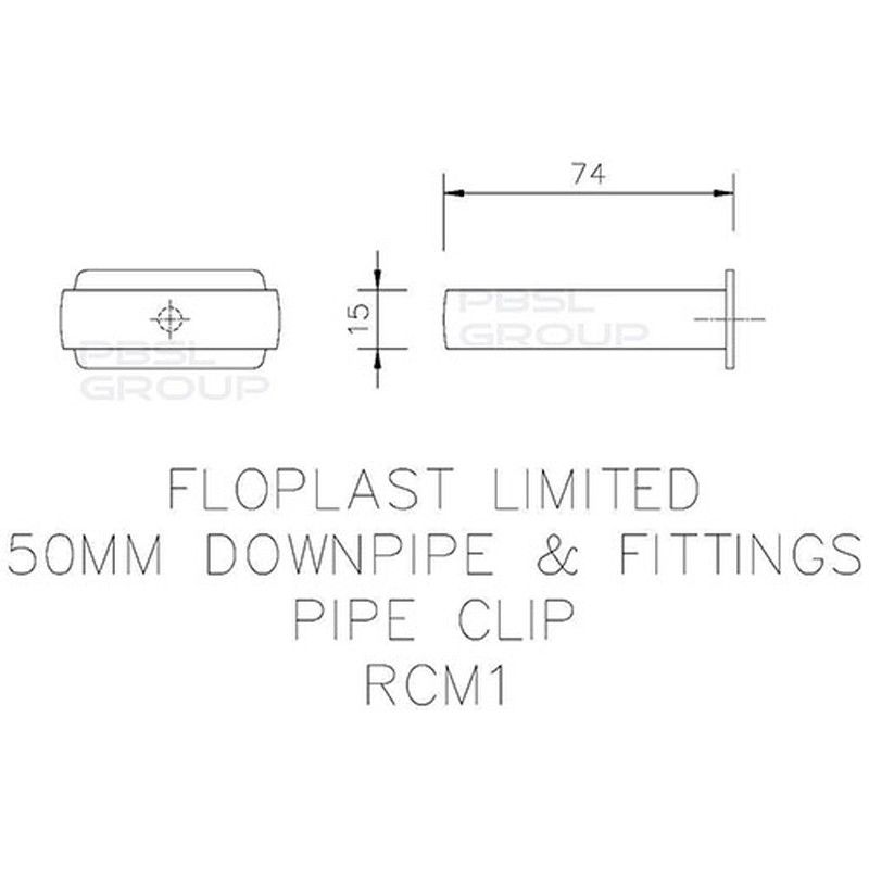 FloPlast Mini Gutter Downpipe Clip - 50mm White