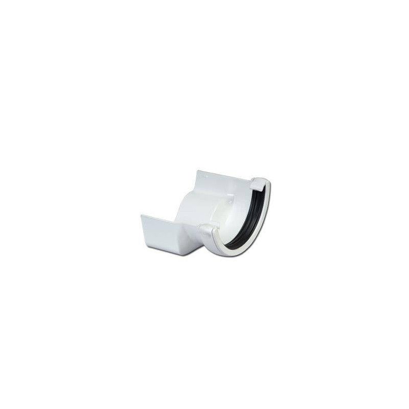 FloPlast PVC Half Round to Cast Iron Ogee Right Hand Gutter Adaptor - White