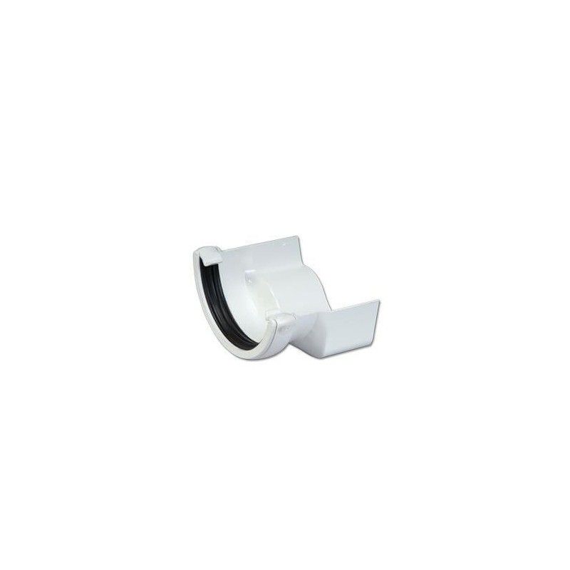 FloPlast PVC Half Round to Cast Iron Ogee Left Hand Gutter Adaptor - White