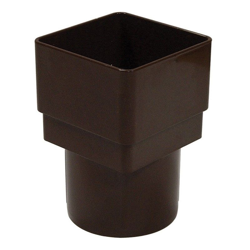 FloPlast PVC Square to PVC Round Downpipe Adaptor - Brown
