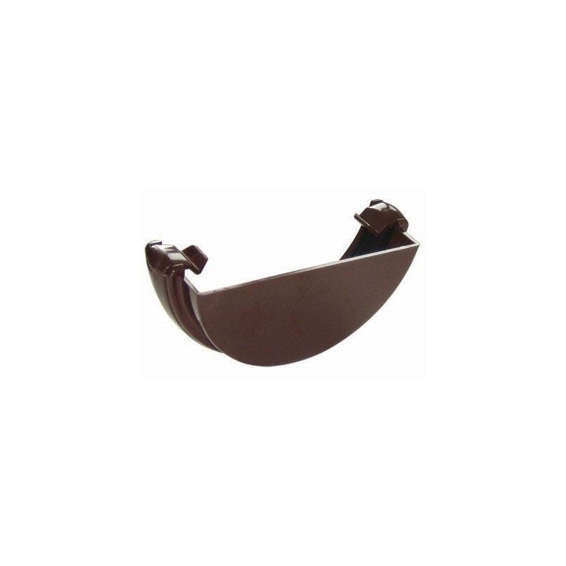 FloPlast Half Round Gutter External Stopend - 112mm Brown