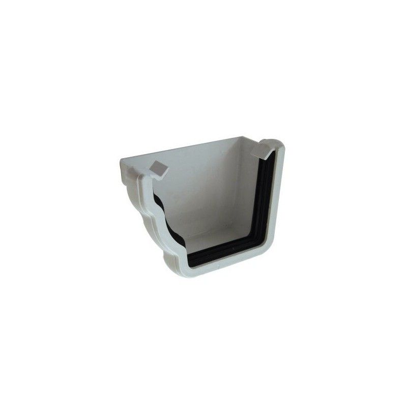 FloPlast Ogee Gutter External Stopend Left Hand - 110mm x 80mm White