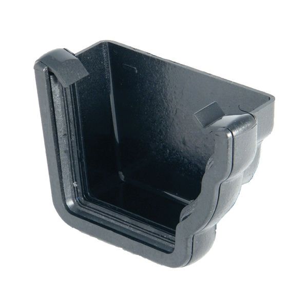 FloPlast Ogee Gutter External Stopend Right Hand - 110mm x 80mm Cast Iron Effect