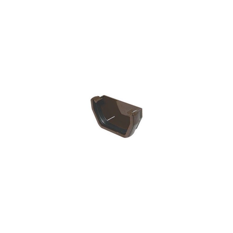 FloPlast Square Gutter External Stopend - 114mm Brown