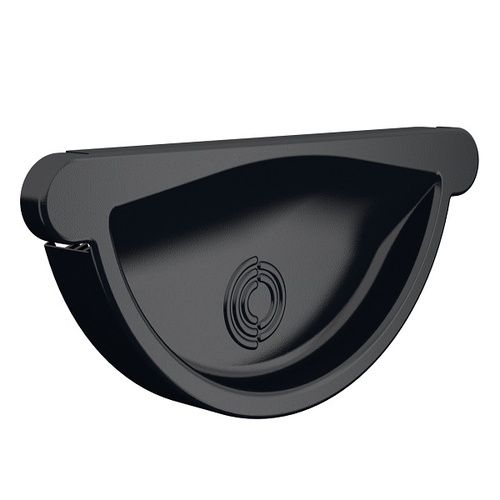 Lindab Steel Gutter Self-Locking Stop End - 100mm Black