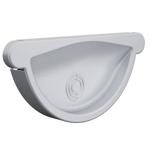Lindab Steel Gutter Self-Locking Stop End - 100mm Silver Metallic