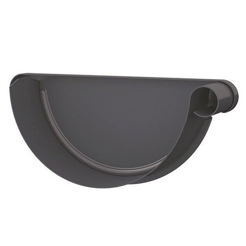Lindab Steel Gutter Right Hand Stop End - 190mm Anthracite Grey