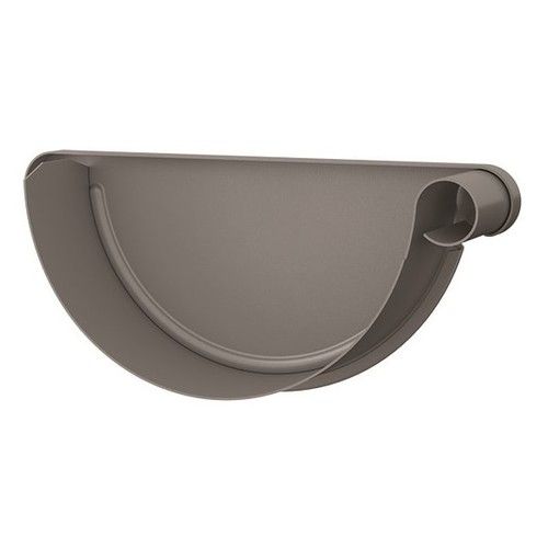 Lindab Steel Gutter Right Hand Stop End - 190mm Anthracite Metallic