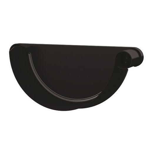 Lindab Steel Gutter Right Hand Stop End - 190mm Black
