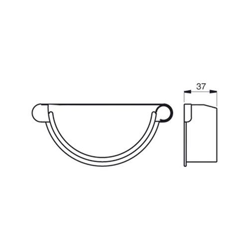 Lindab Steel Gutter Right Hand Stop End - 190mm Antique White